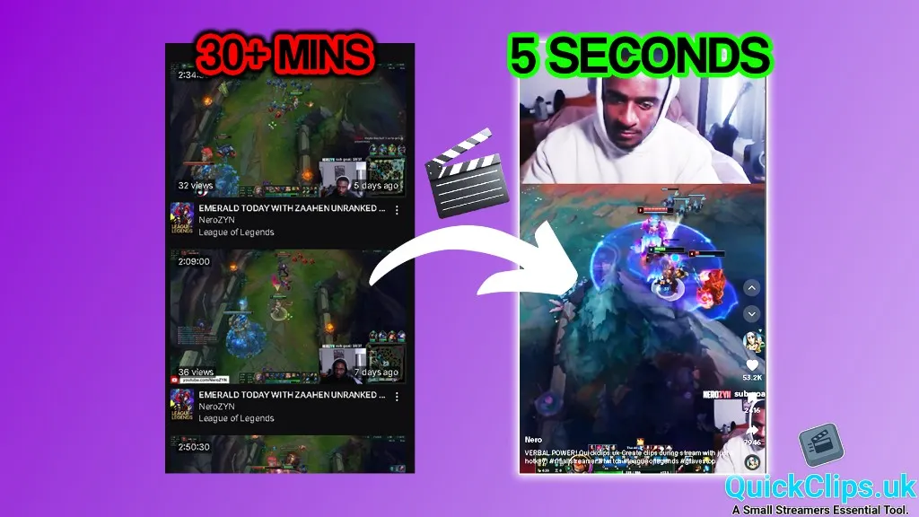 Side-by-side of raw clip vs finished vertical Boltis export