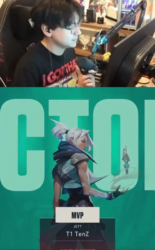 Vertical 9:16 clip layout with facecam and gameplay stacked for TikTok and Shorts